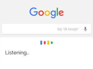 Google voice search listening